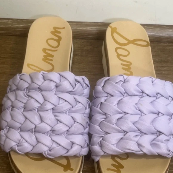 Sam Edelman Sandals Ainslie Lilac Braided Slides Size 8 Spring/Summer - Picture 3 of 9